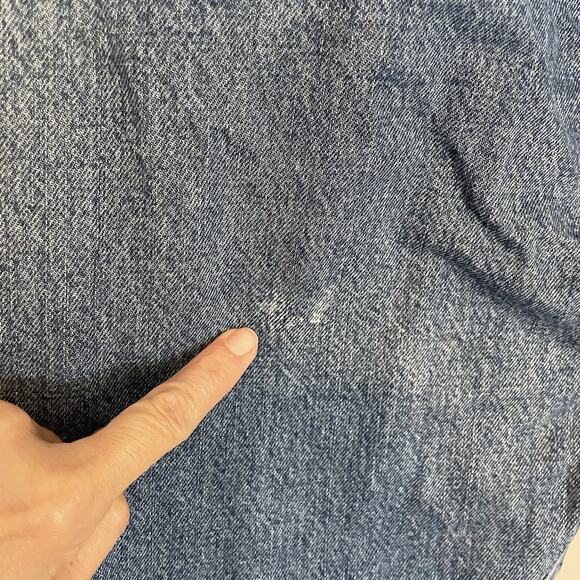 Levi’s 501 Jeans Mens 34x32 Blue Denim Pants Dark Wash Workwear Faded Button Fly - Picture 8 of 13